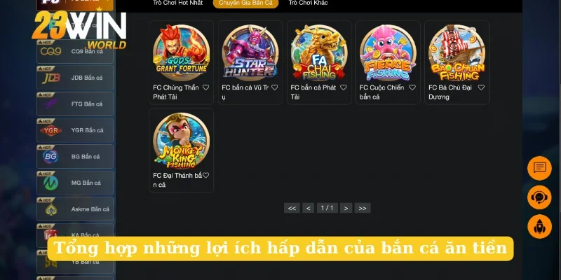 Tổng hợp những lợi ích hấp dẫn của bắn cá ăn tiền